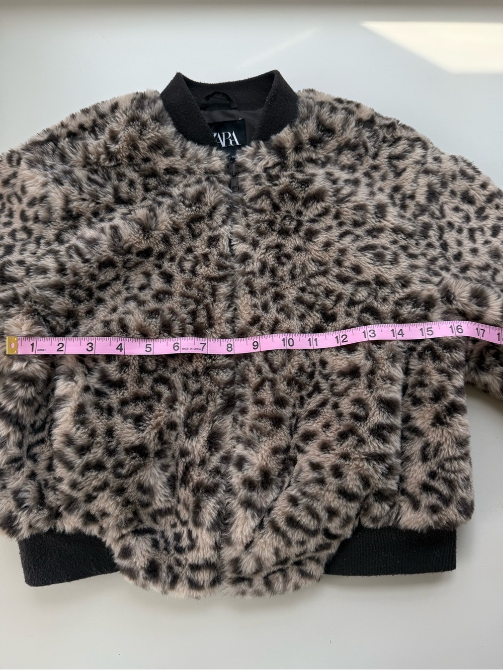 Zara Kids Leopard Faux Fur Bomber Jacket 9-10Y - Picture 7 of 10